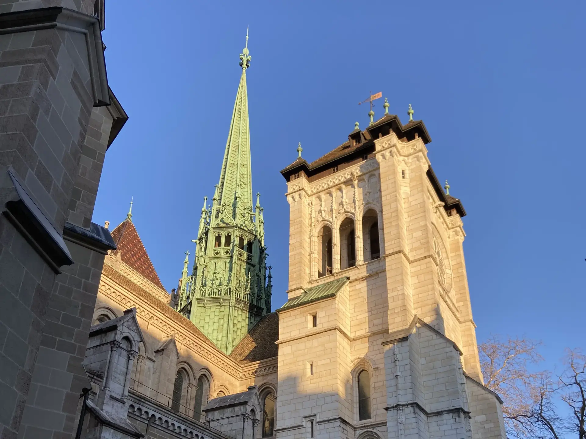 Private Tour In Geneva A Close Up View Of The Historic St Pierre Cathedral Towers