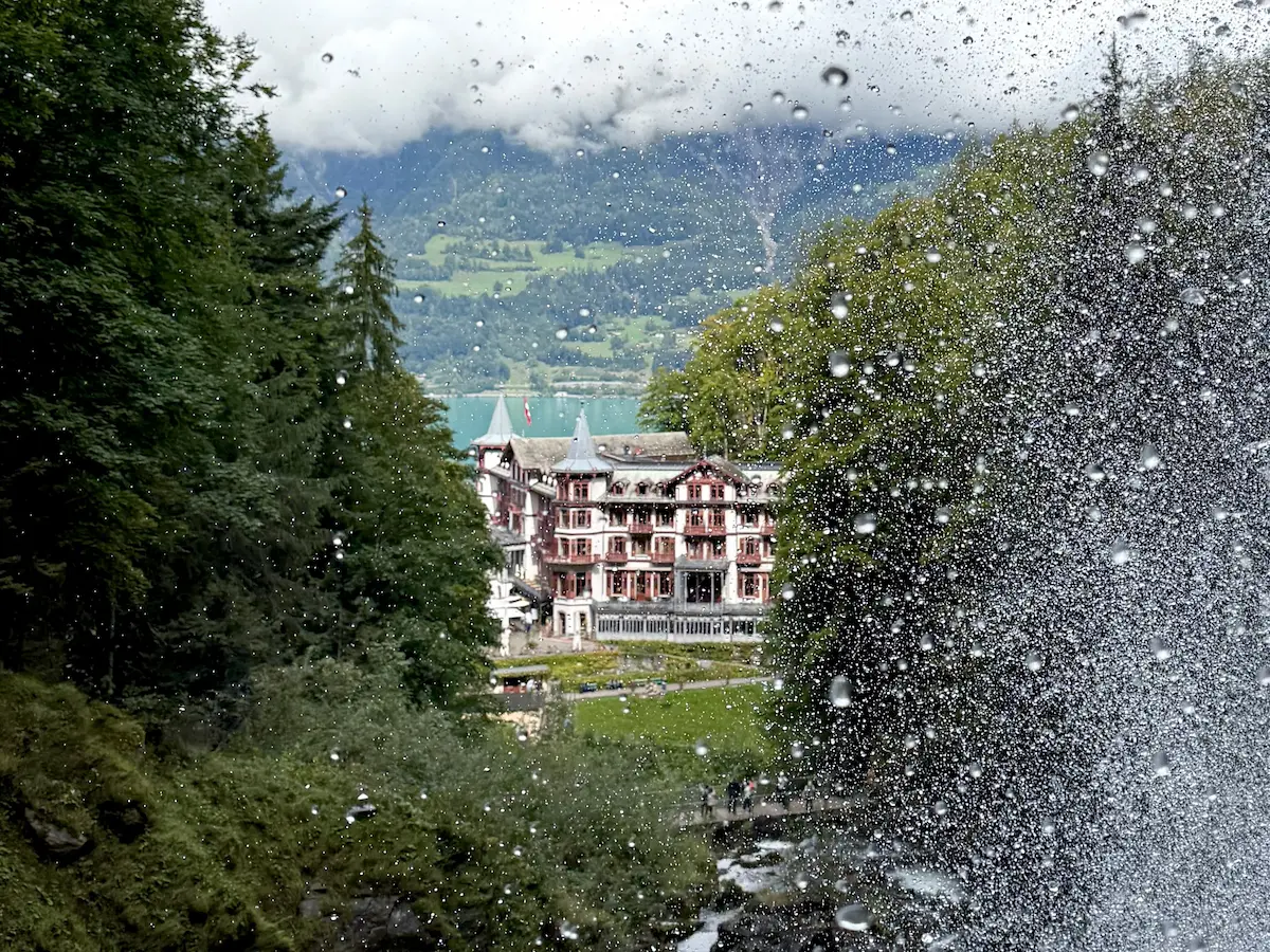 Giessbach Falls Waterfall Near Historic Grand Hotel Made During The Day Tour To Interlaken