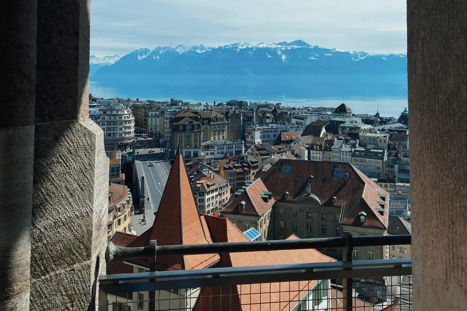 Panoramic View From The Lausanne Cathedral Tower During A Private Walking Tour Of The City